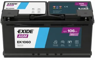Акумулатор Exide AGM 12V 106Ah 950A EK1060